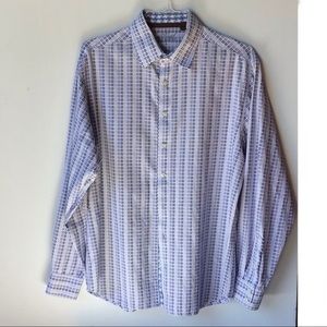 A Road Less Traveled Button Down Longe Sleeve White Shirt Size L